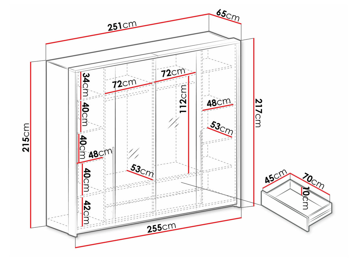 Gardróbszekrény Brema 255 (Posero ), Szín: Lava