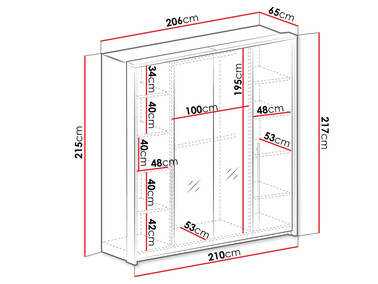 Gardróbszekrény Szafa BREMA 210, Szín: Lava