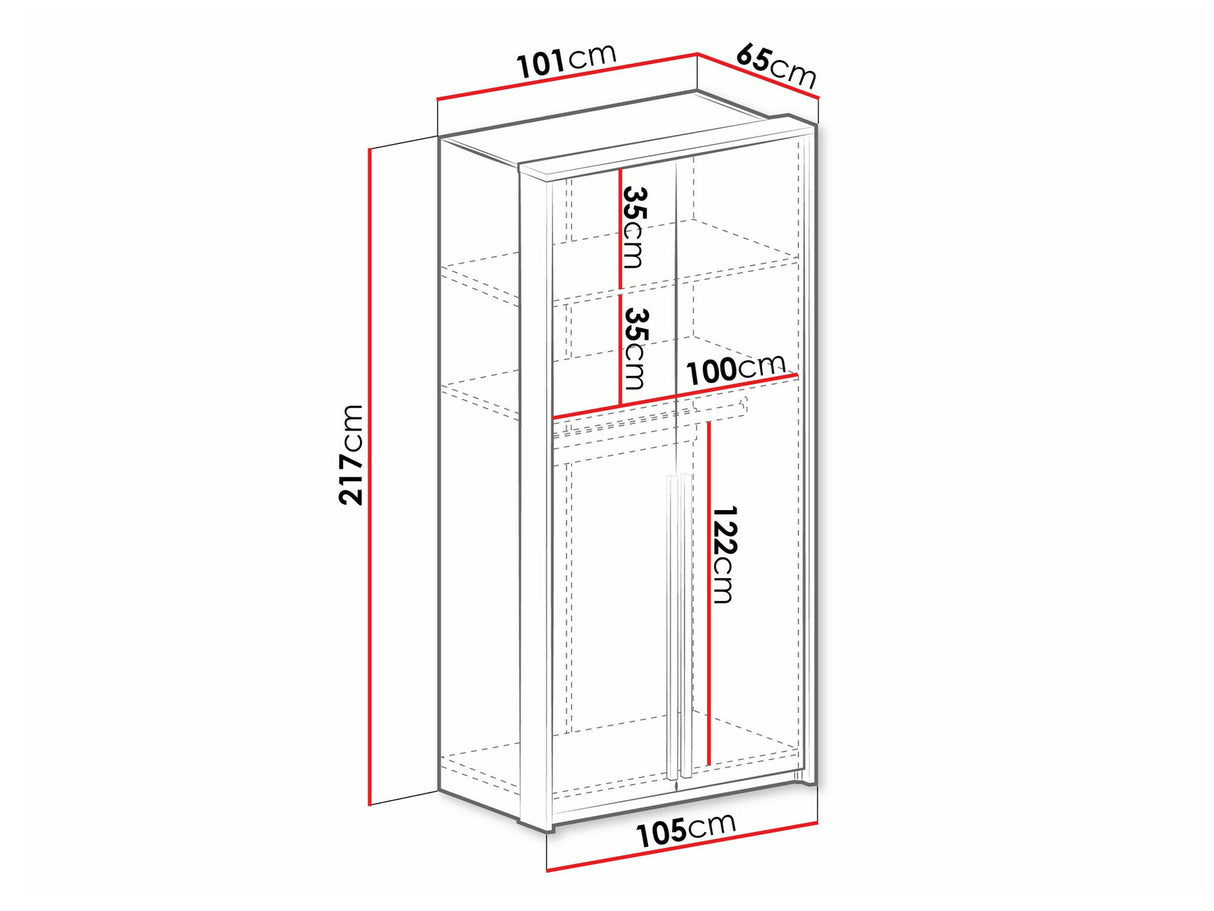 Gardróbszekrény Szafa GENUA 105, Szín: Beige