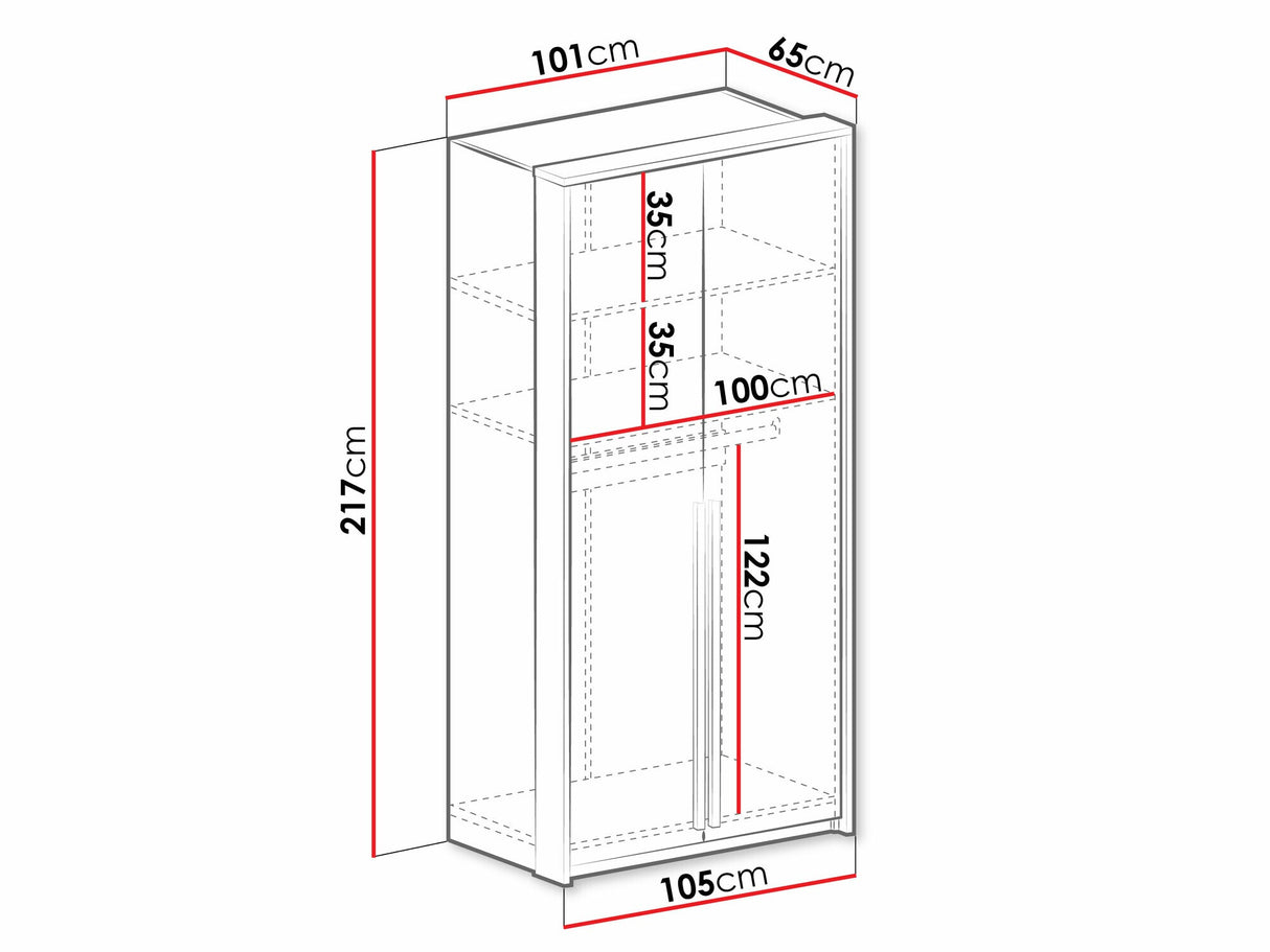 Gardróbszekrény Szafa GENUA 105, Szín: Zöld