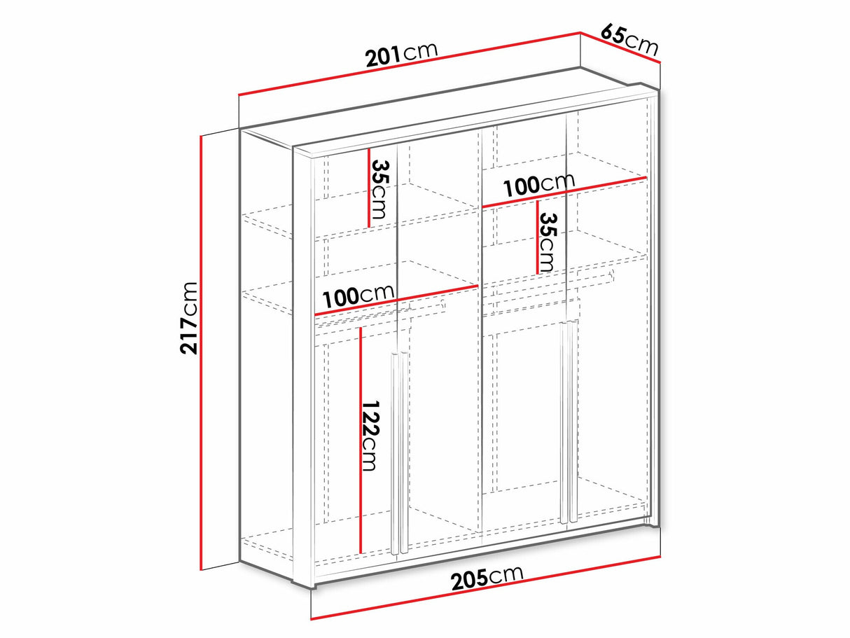 Gardróbszekrény Szafa GENUA 210, Szín: Beige