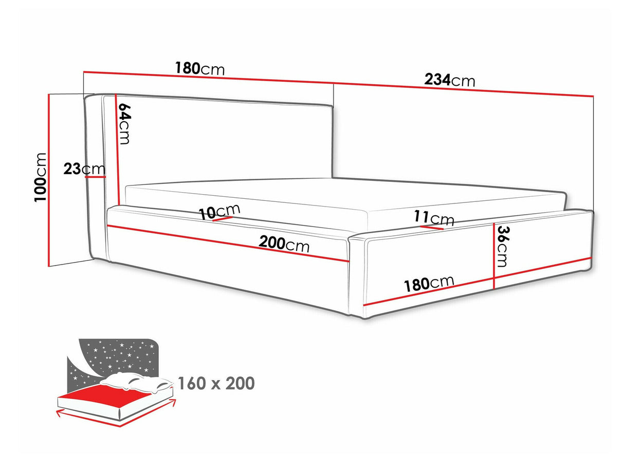 Ágy Łóżko GENUA ze stelażem Cremona 14