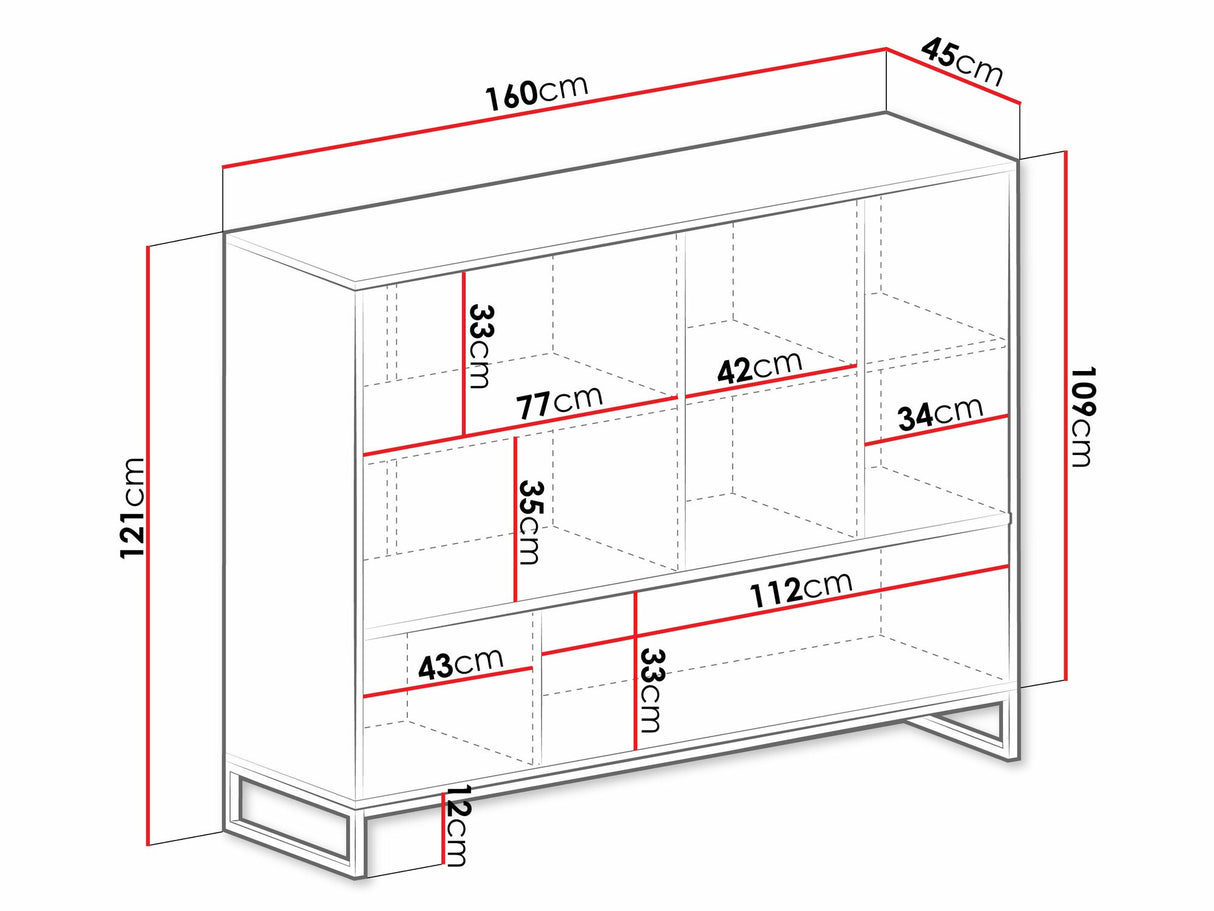 Könyvespolc Komoda GENUA, Szín: Beige