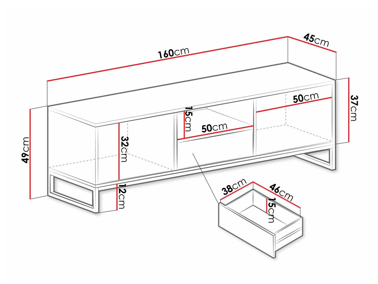 TV-állvány Szafka RTV GENUA, Szín: Beige