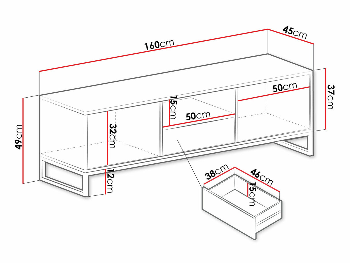 TV-állvány Szafka RTV GENUA, Szín: Zöld