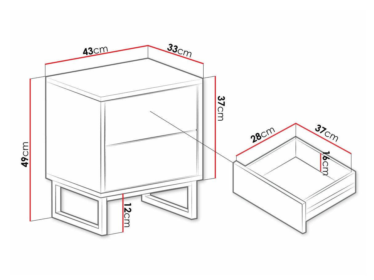 Éjjeliszekrény Stolik nemcny GENUA, Szín: Beige