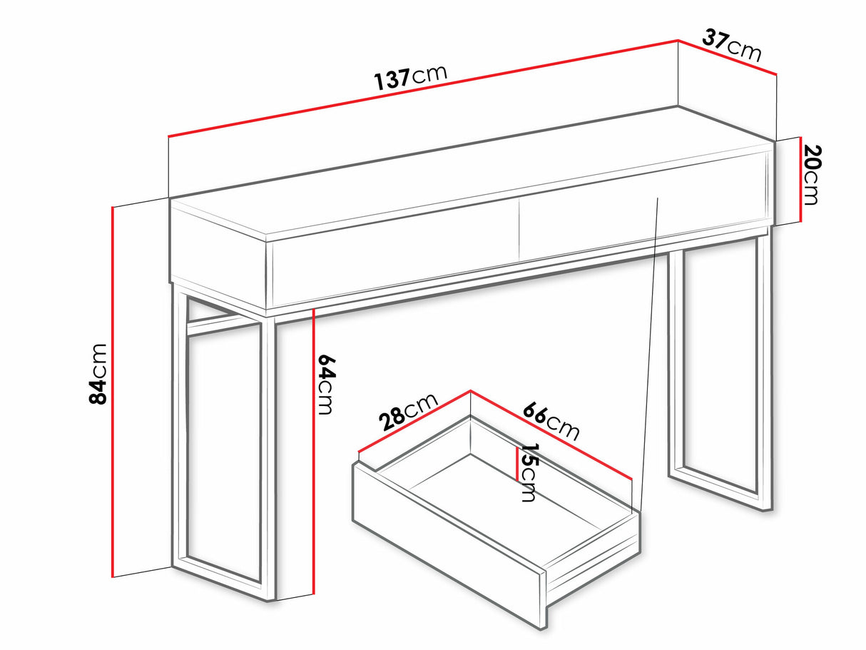 Konzolasztal Toaletka GENUA, Szín: Zöld