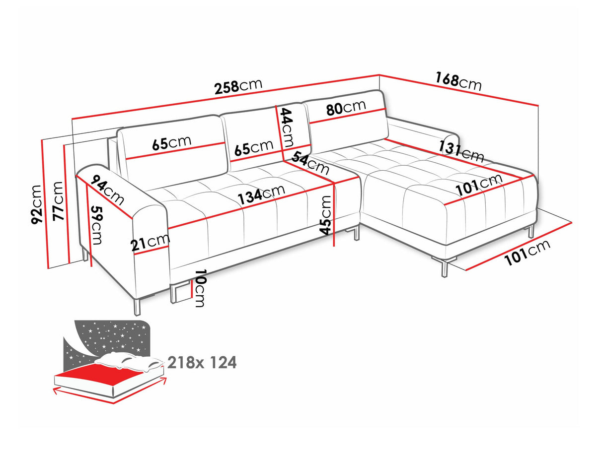 Sarokkanapé Narożnik ARIS L, Szín: Velo 621, Változatok: Balos
