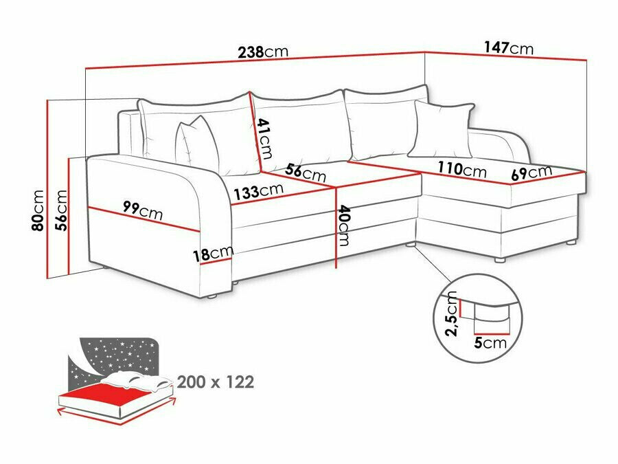Sarokkanapé Kris (Dalmir) I, Szín: Poso 14