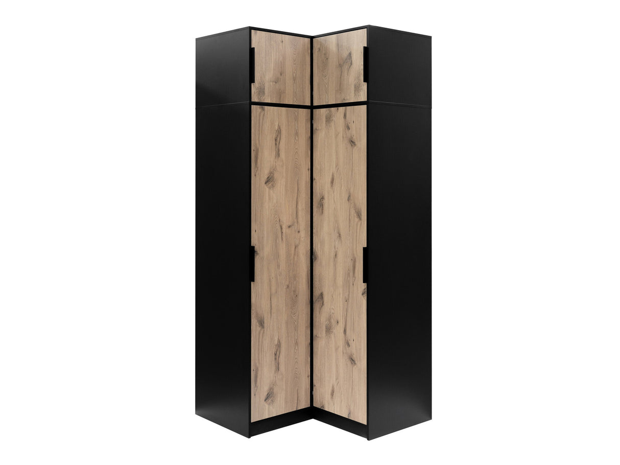 Sarokszekrény Szafa LATI NAROŻNA + nadstawka Czarny/Dąb Viking