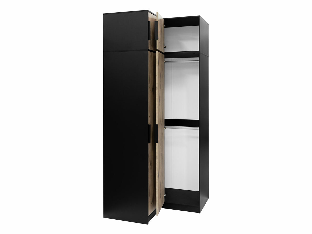 Sarokszekrény Szafa LATI NAROŻNA + nadstawka Czarny/Dąb Viking
