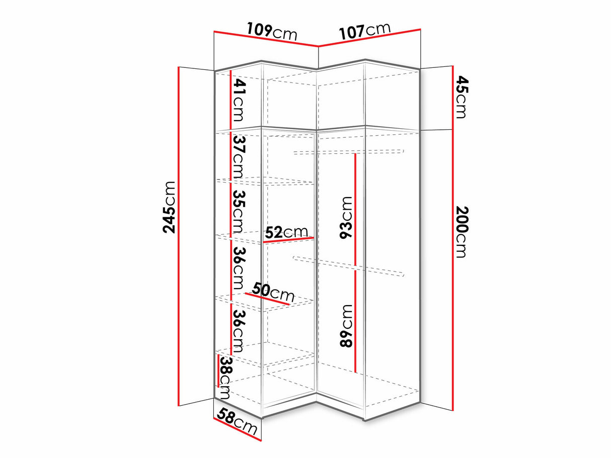 Sarokszekrény Szafa KOS NAROŻNA + nadstawka Dąb Artisan 5903211373183
