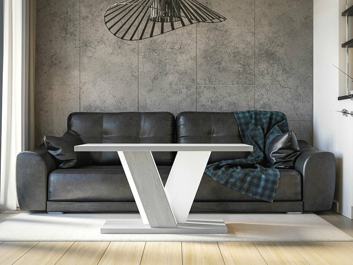 Dohányzóasztal Stolik kawowy VINEY, Szín: Szürke + Fehér