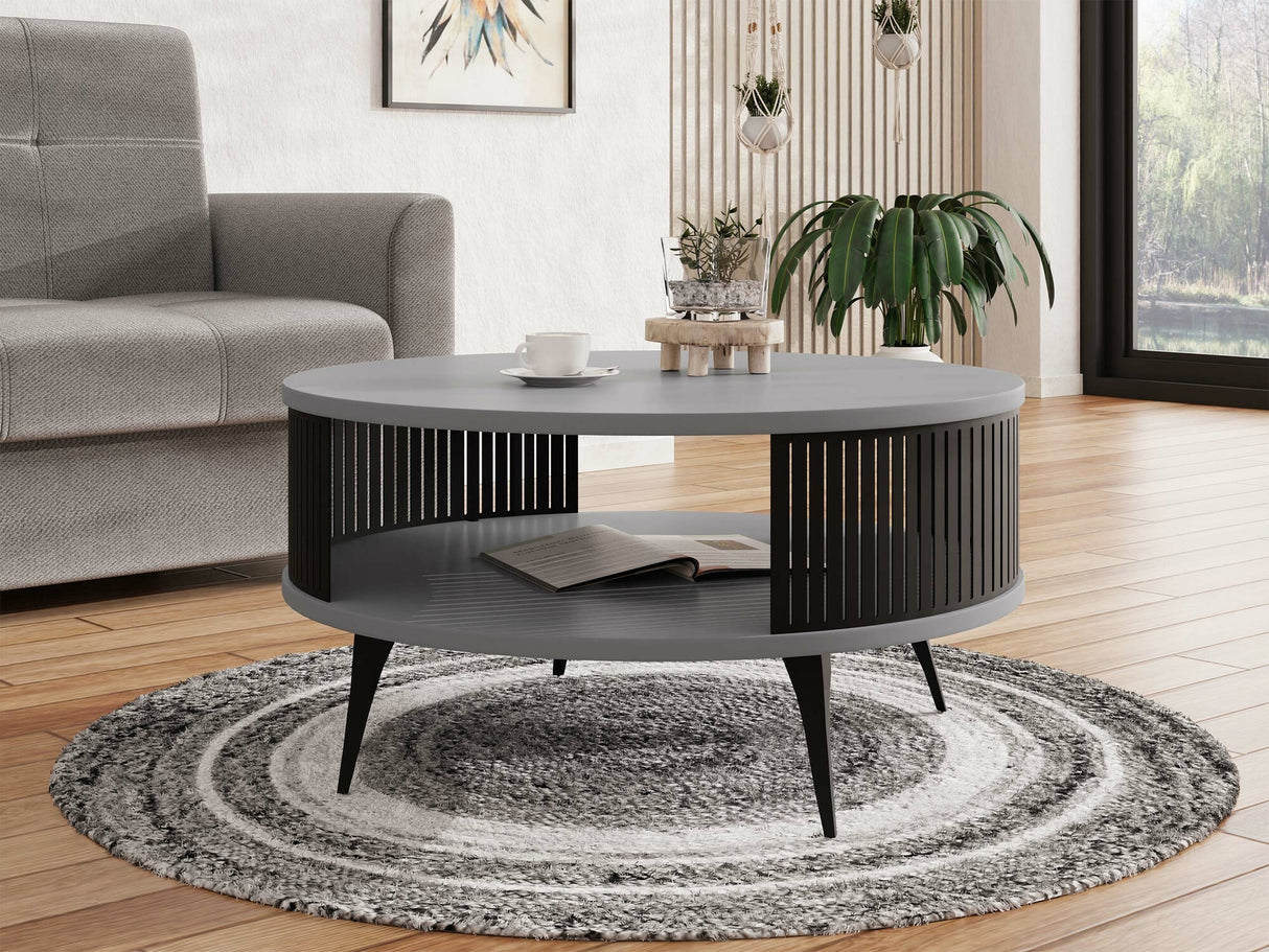 Dohányzóasztal Stolik kawowy ROENNI, Szín: Fekete + Grafit