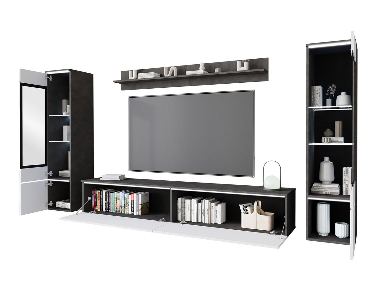 Nappali szett Vera II (Sawoti II), Szín: Fekete márvány, Led világítás: Nem