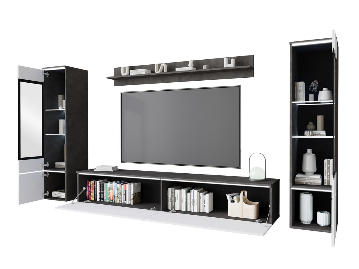 Nappali szett Vera II (Sawoti II), Szín: Fekete márvány, Led világítás: Igen