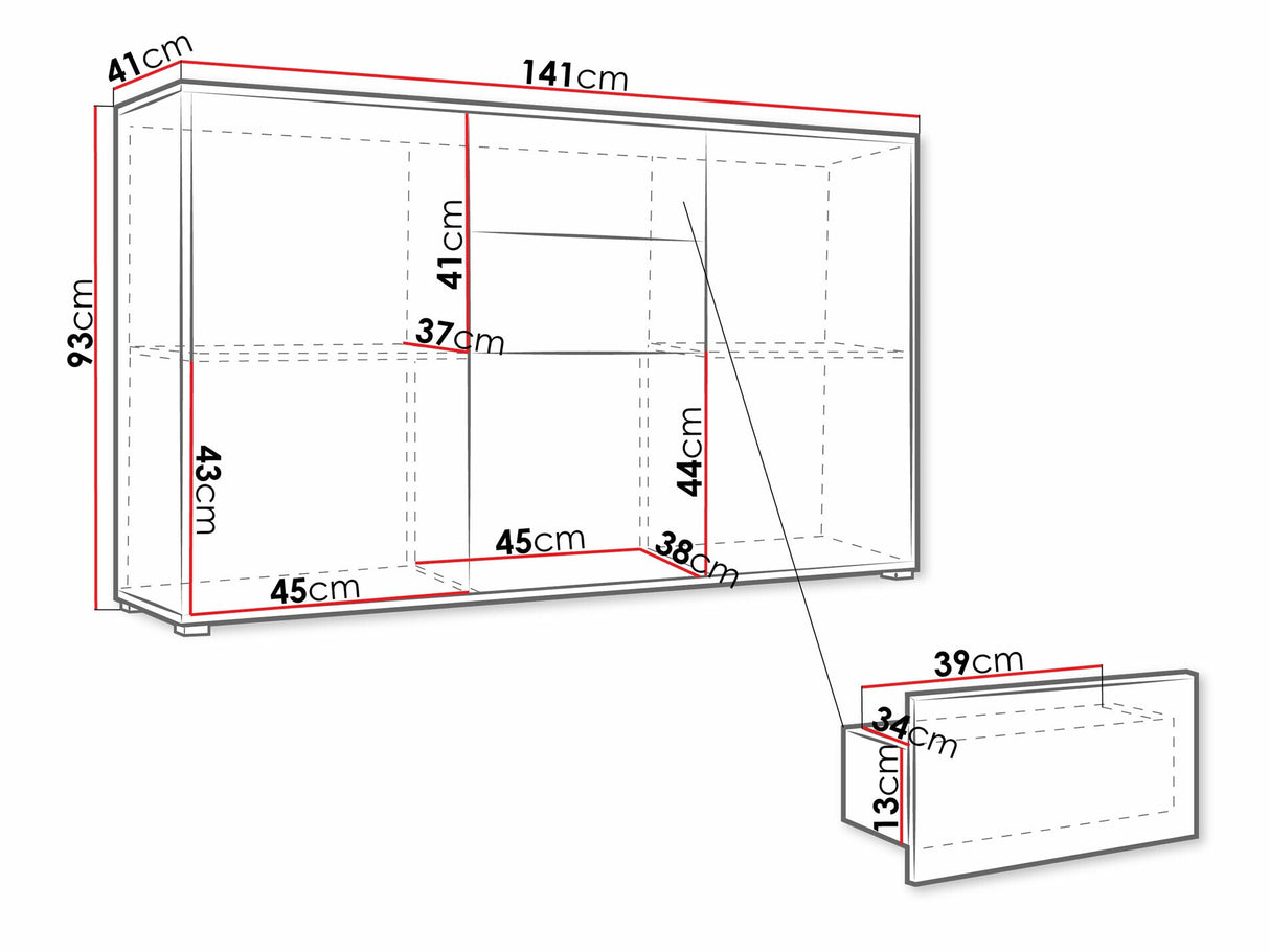 Komód K3D2SZ Gesita, Szín: Kasmír