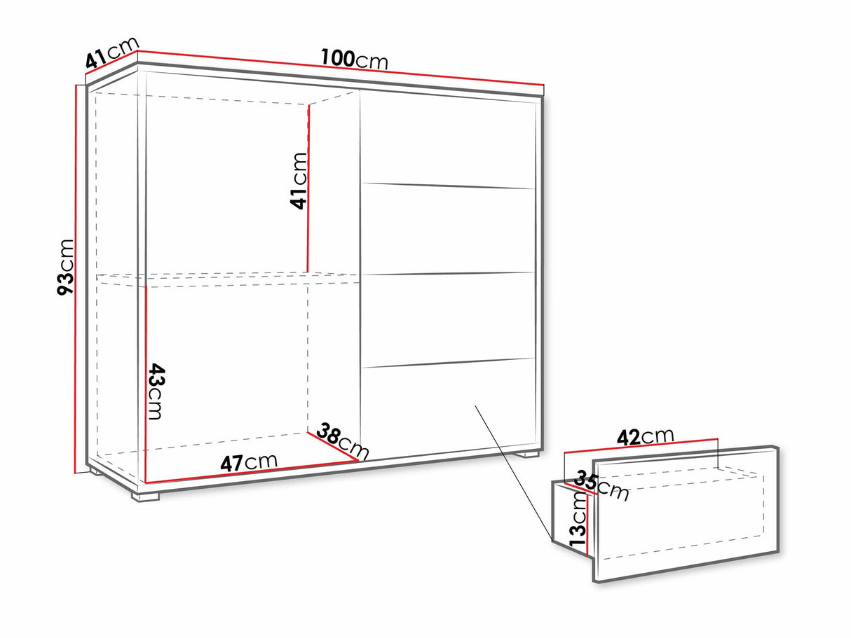 Komód Komoda GESITA K1D4SZ Kaszmir (Kasmír)