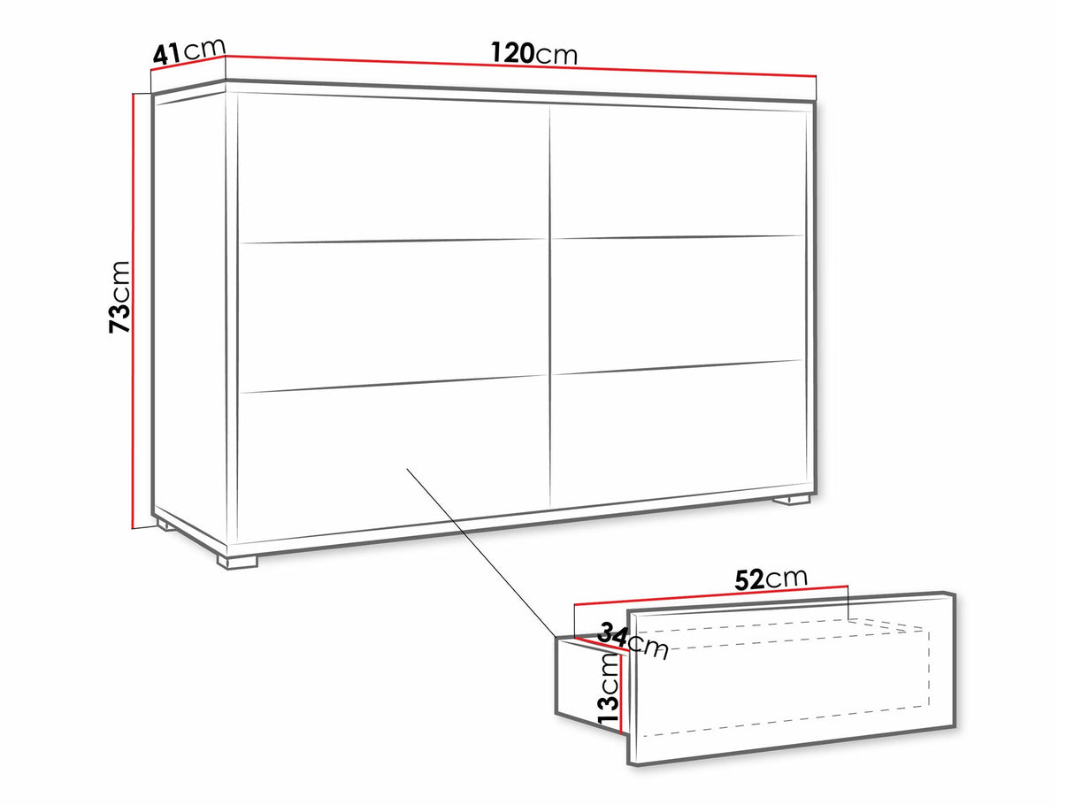 Komód Komoda GESITA K6SZ Kaszmir (Kasmír)