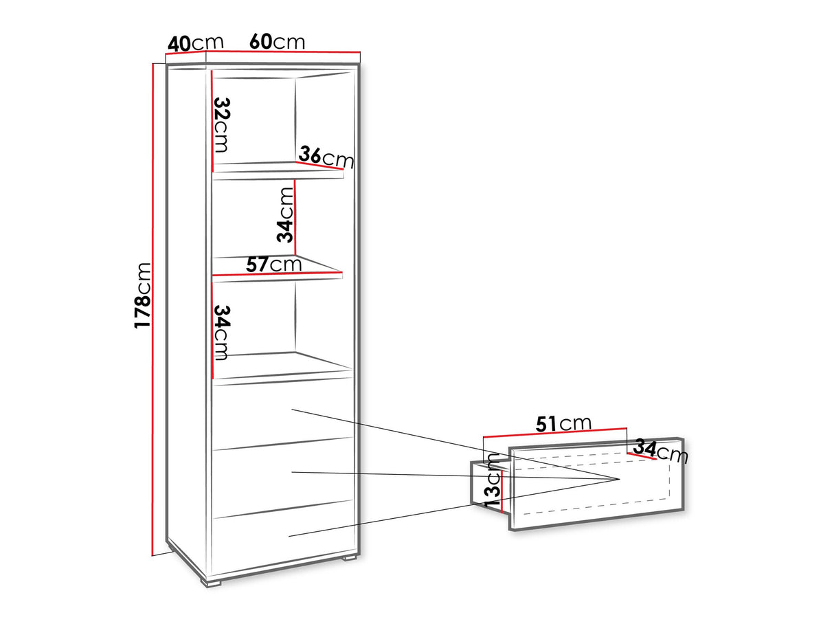 Könyvespolc Regał GESITA R3SZ Kaszmir (Kasmír)
