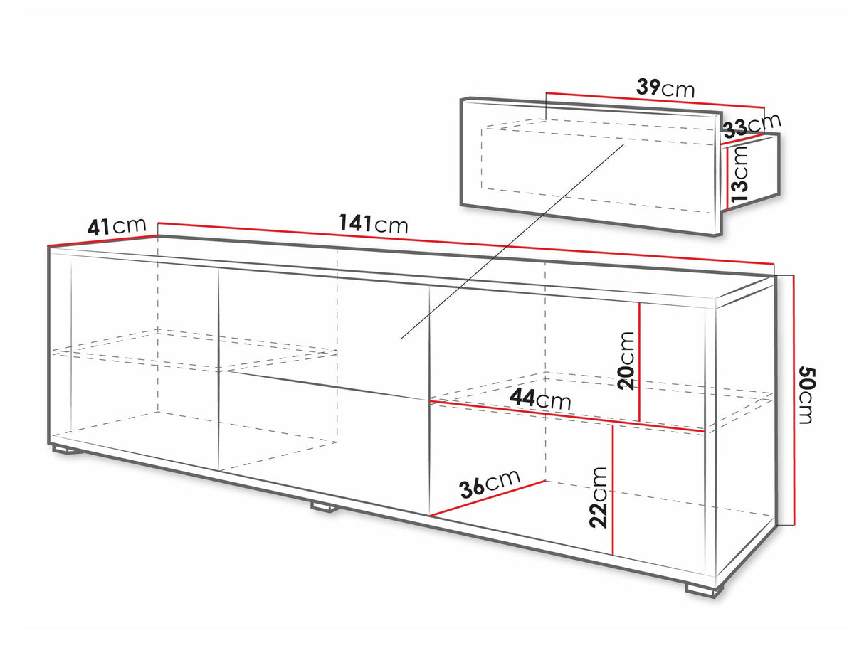 TV-állvány Komoda RTV GESITA 2D2SZ Kaszmir (Kasmír)