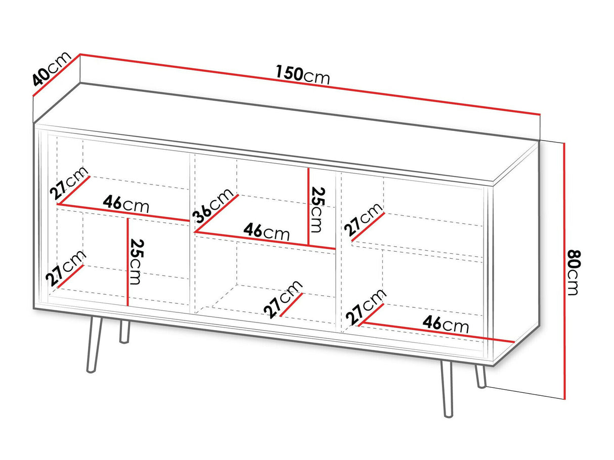 Szekrény Komoda TORI TR-01, Szín: Grafit