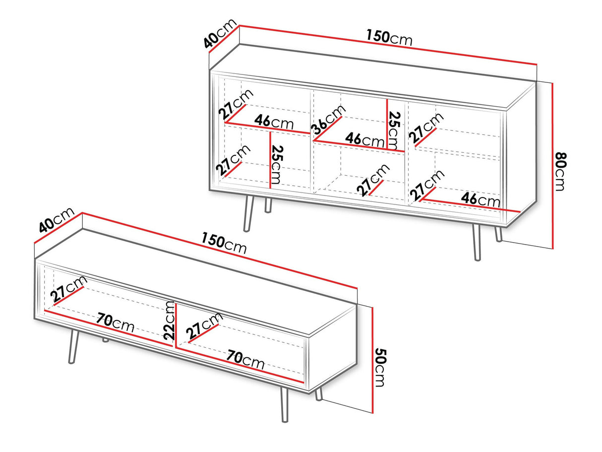 Nappali szett Meble TORI I, Szín: Grafit