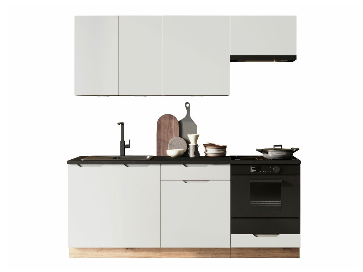 Konyhabútor Kuchnia ISABEL 2,0 z blatem, Szín: Világosszürke + Artisan tölgy, Led világítás: Nem