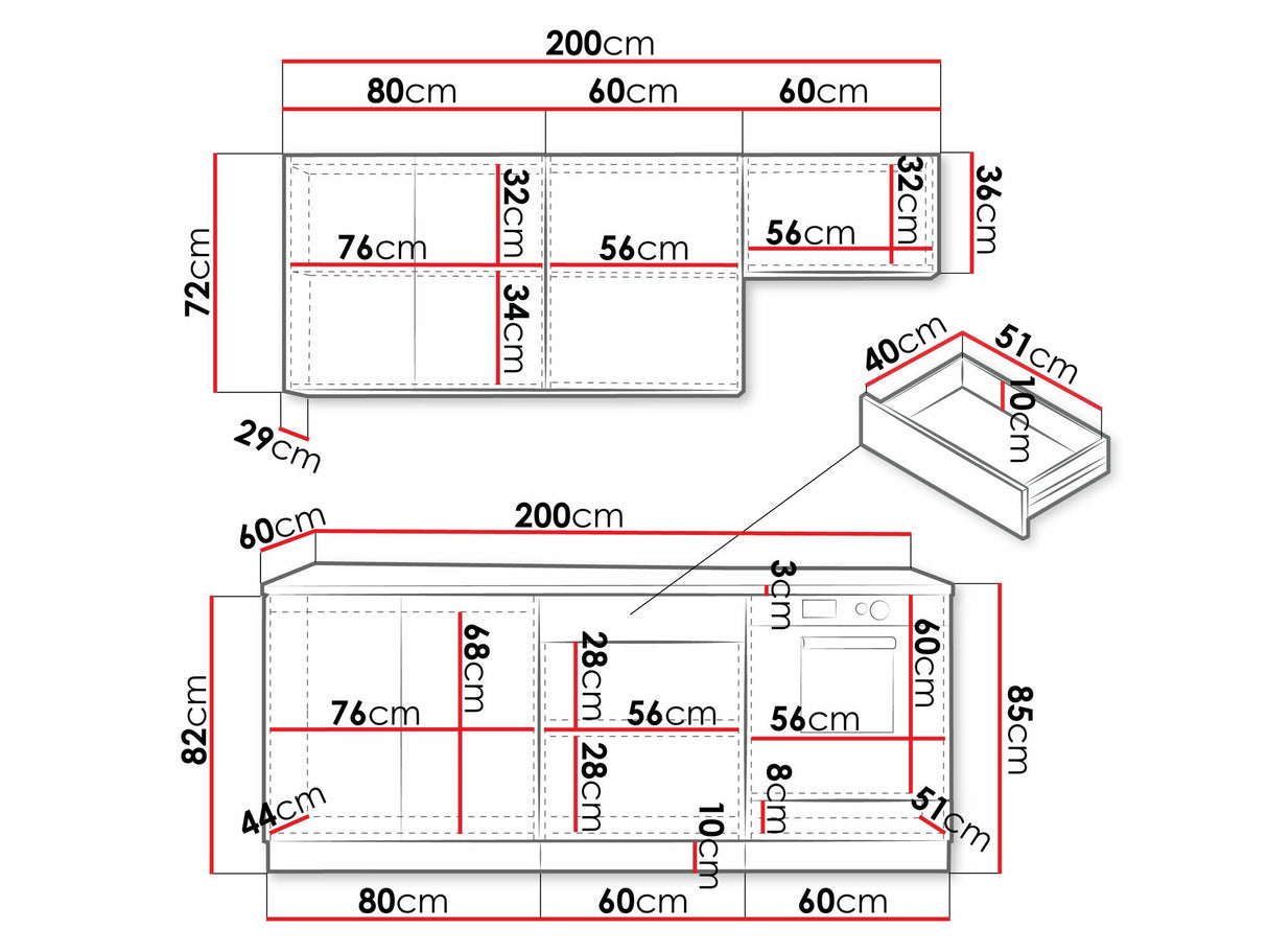 Konyhabútor Kuchnia ISABEL 2,0 z blatem, Szín: Világosszürke + Artisan tölgy, Led világítás: Igen