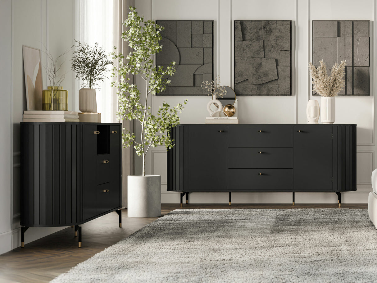 Komód Komoda 190 2D3S ZANTE ZA4, Szín: Fekete