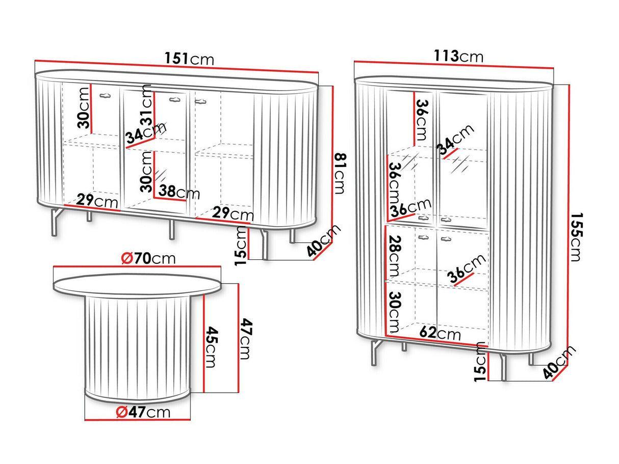 Nappali szett Meble ZANTE II, Szín: Fekete, Led világítás: Igen