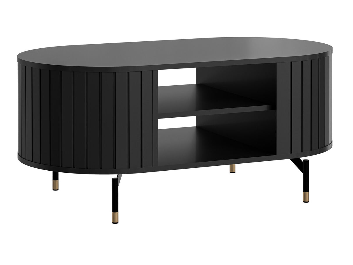 Nappali szett Meble ZANTE IV, Szín: Fekete, Led világítás: Nem