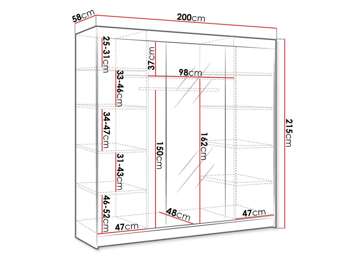 Gardróbszekrény Derby I (Genewa I), Szín: Fehér