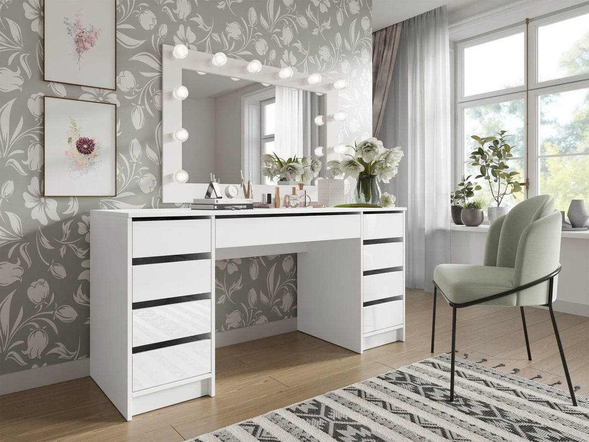 Íróasztal Biurko/toaletka ADA BIS Biały/Biały połysk (Fényes fehér + Fehér)