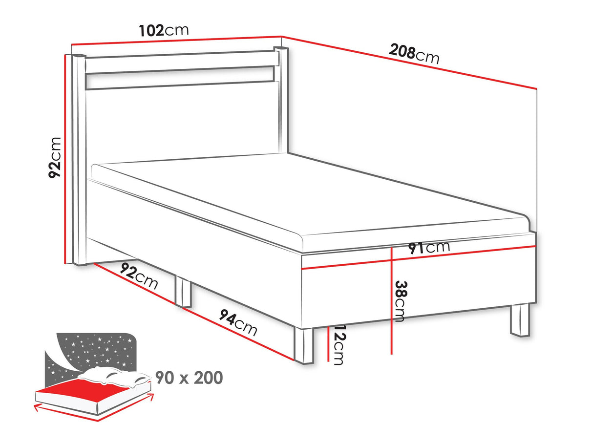 Ágy Łóżko INDYGO L90, Szín: Wotan tölgy + Zöld