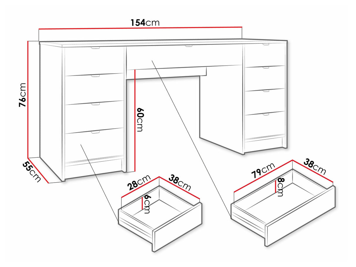 Íróasztal Biurko TIRENO BIS, Szín: Beige