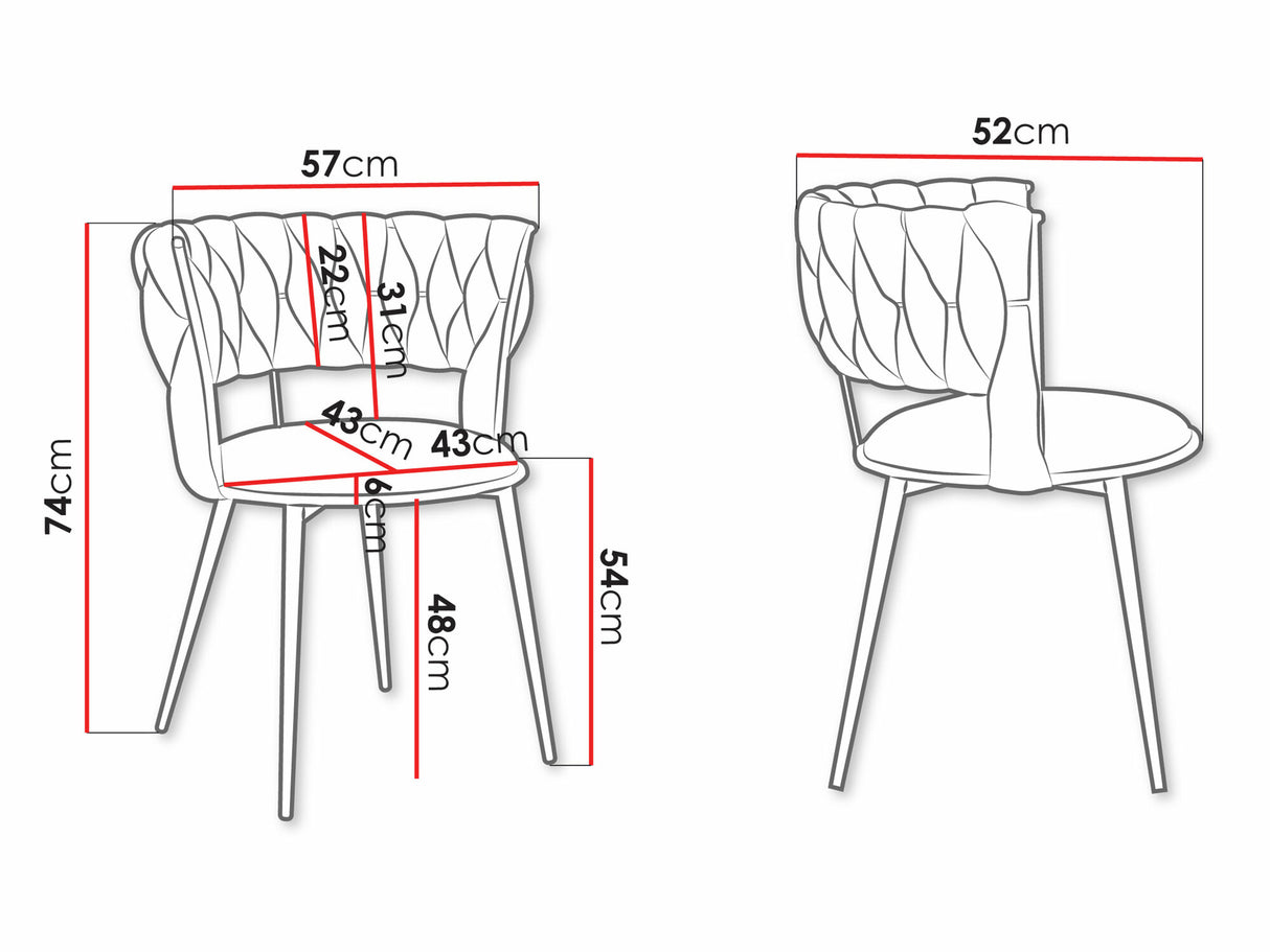 Szék Krzesło MUZ/DC/1141 (2szt), Szín: Fekete