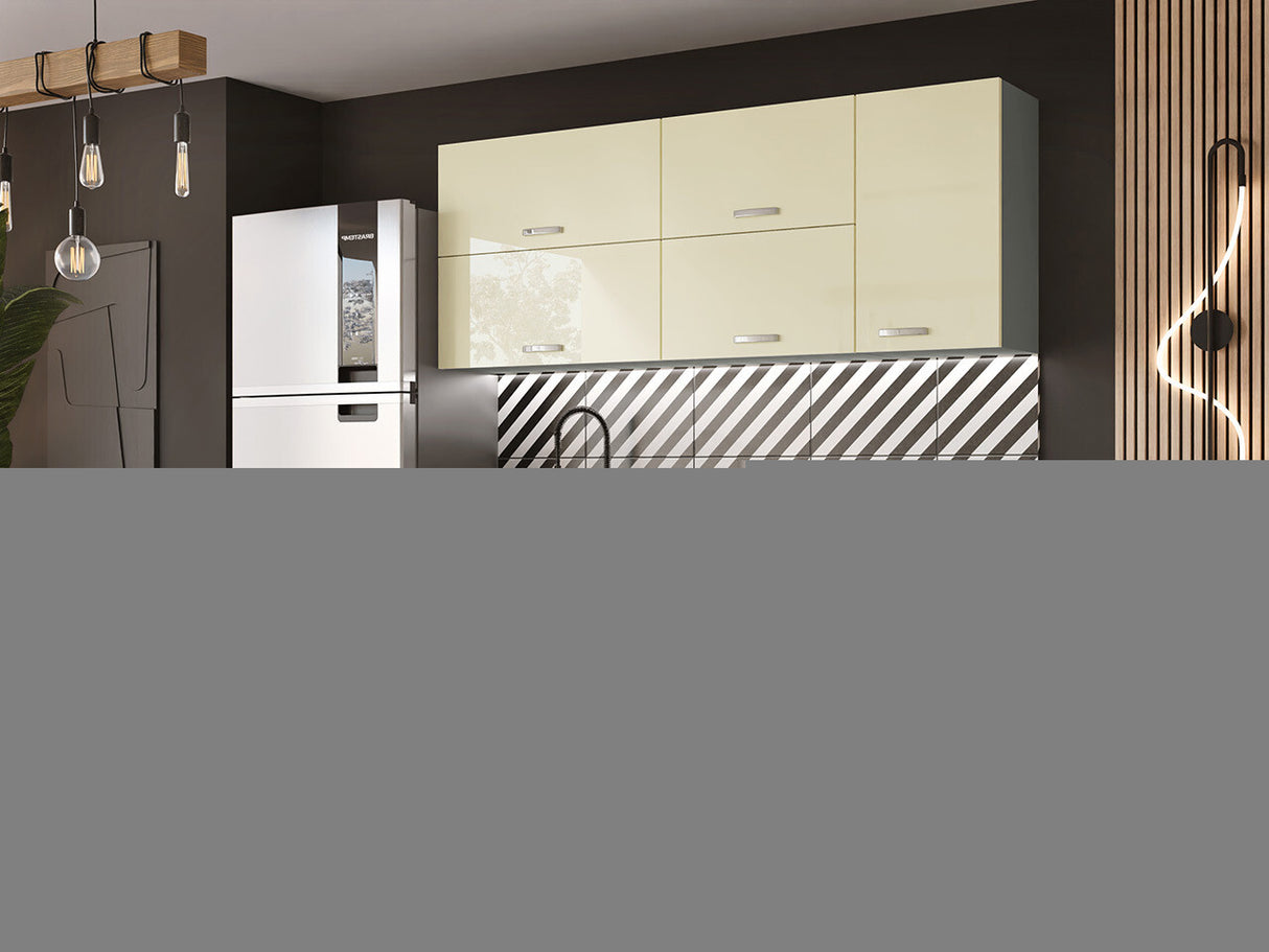 Moduláris mosogató szekrény ajtókkal Multiline 80 ZL 2F BB (Szürke + Fényes krém)