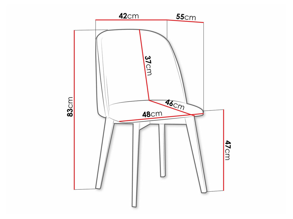 Szék Krzesło MONTI 3 PIK PROSTY, Kárpit: Riviera 16, Fa színe: Fekete