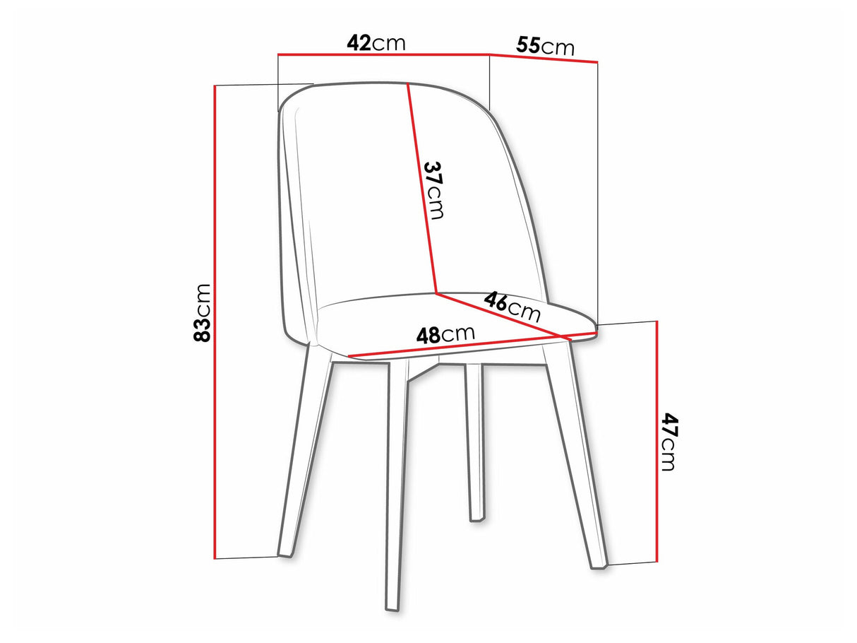Szék Krzesło MONTI 3 PIK ROMB, Kárpit: Riviera 16, Fa színe: Fehér