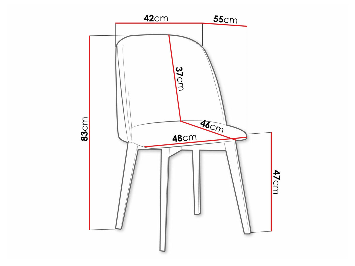 Szék Krzesło MONTI 3 PIK ROMB, Kárpit: Riviera 16, Fa színe: Sonoma tölgy