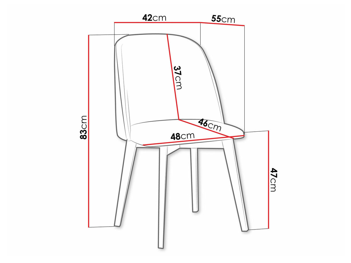 Szék Krzesło MONTI 3 PIK ROMB, Kárpit: Riviera 91, Fa színe: Sonoma tölgy