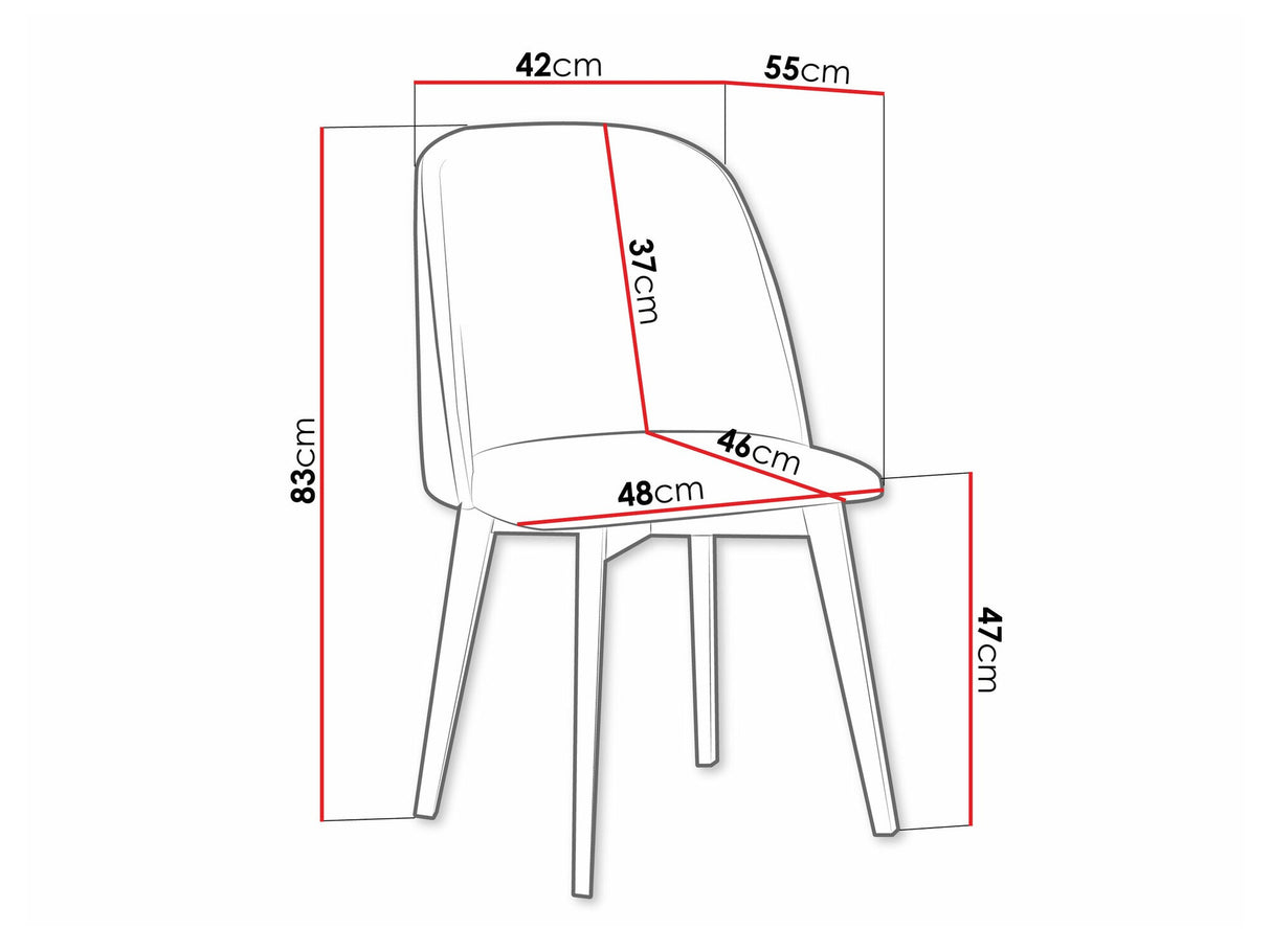 Szék Krzesło MONTI 3 PIK ROMB, Kárpit: Riviera 38, Fa színe: Fehér