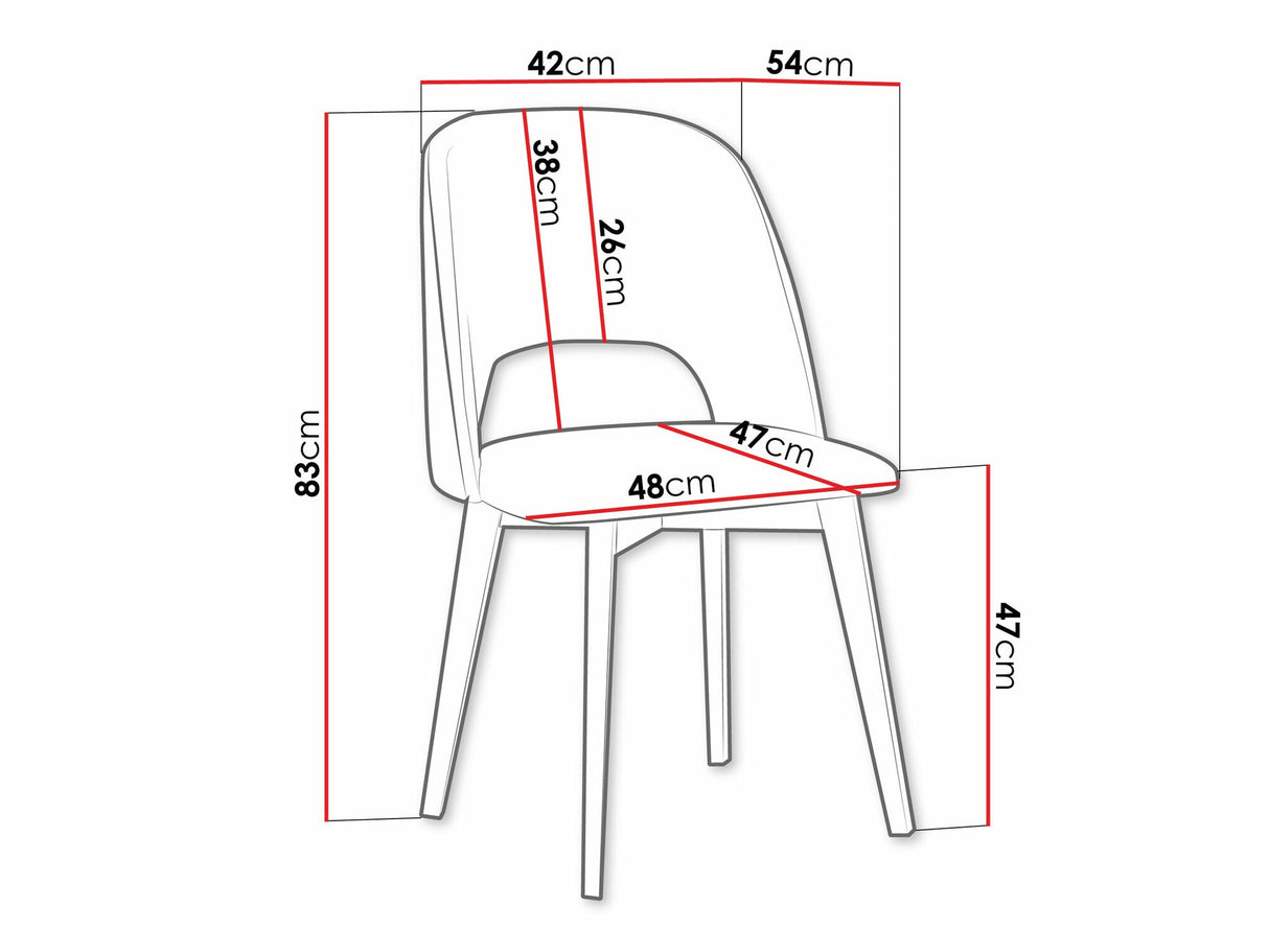 Szék Krzesło MONTI 4 PIK PROSTY, Kárpit: Riviera 91, Fa színe: Fehér
