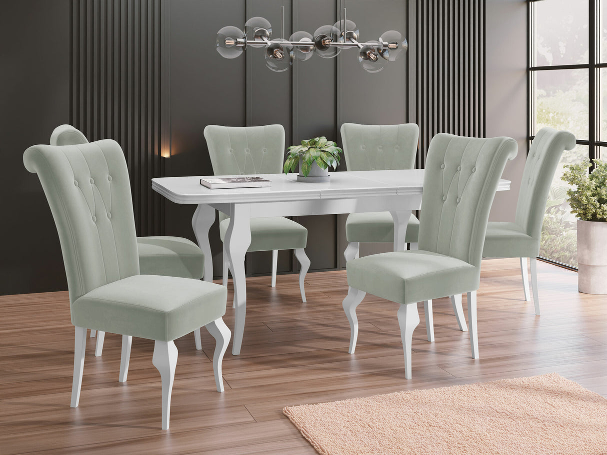 Étkezőgarnitúra Stół LARA 140 + Krzesło S63, Szín: Magic Velvet 2240