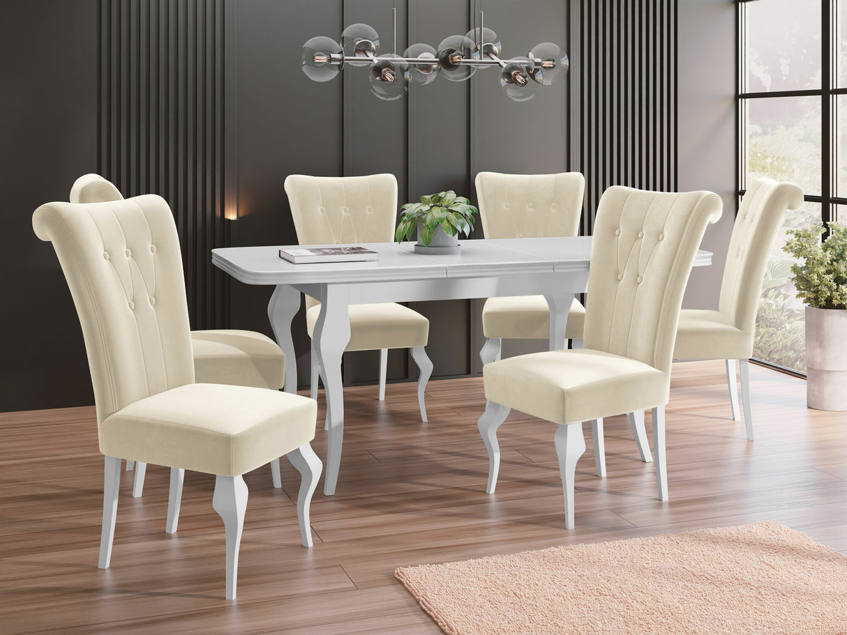 Étkezőgarnitúra Stół LARA 140 + Krzesło S63, Szín: Magic Velvet 2250