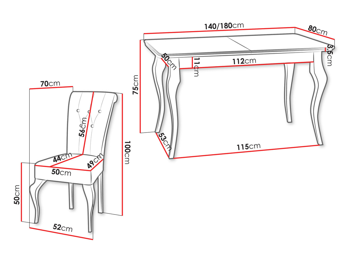 Étkezőgarnitúra Stół LARA 140 + Krzesło S63, Szín: Magic Velvet 2250