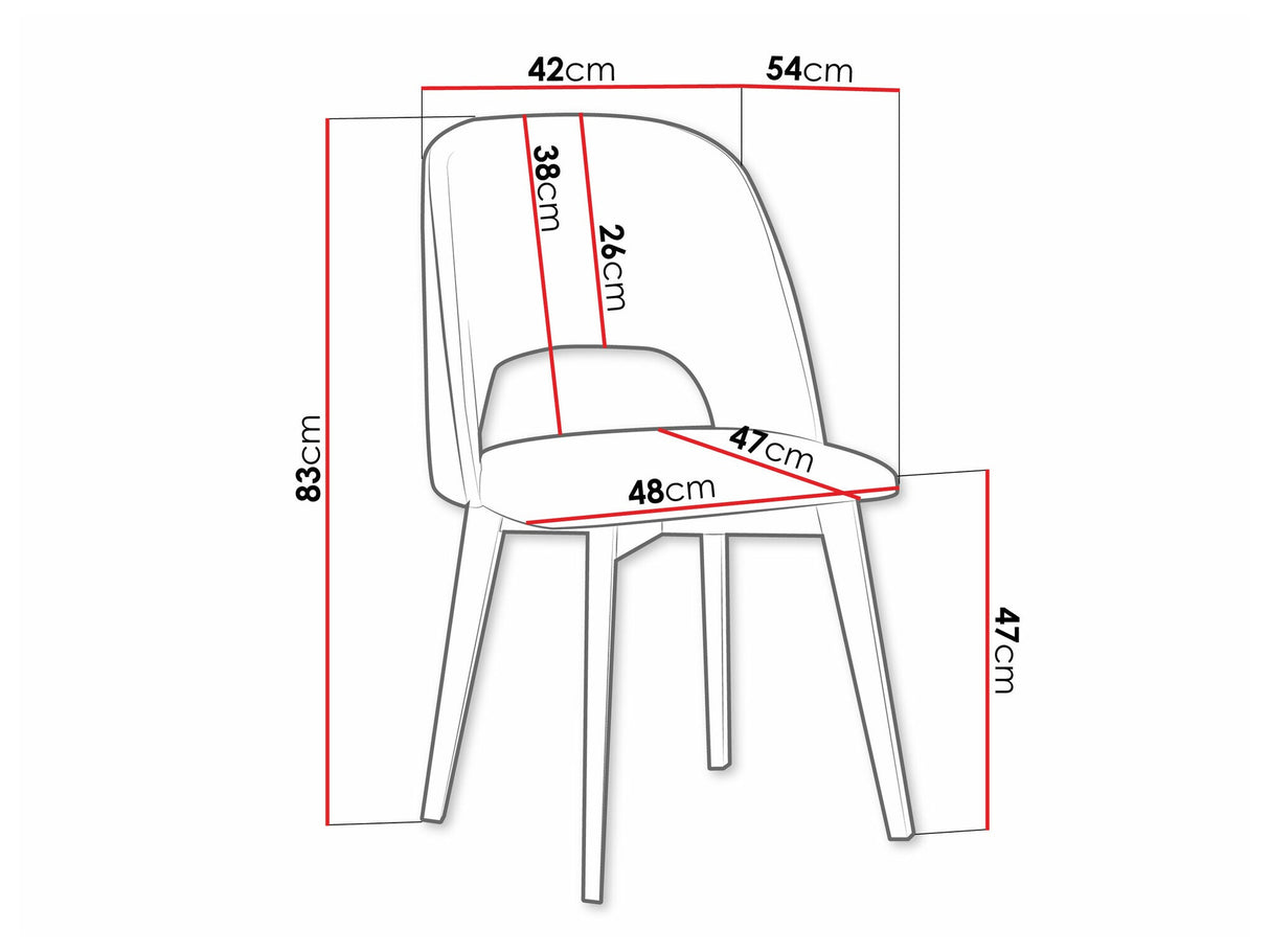 Szék Krzesło MONTI 4 PIK PROSTY, Kárpit: Riviera 97, Fa színe: Fekete