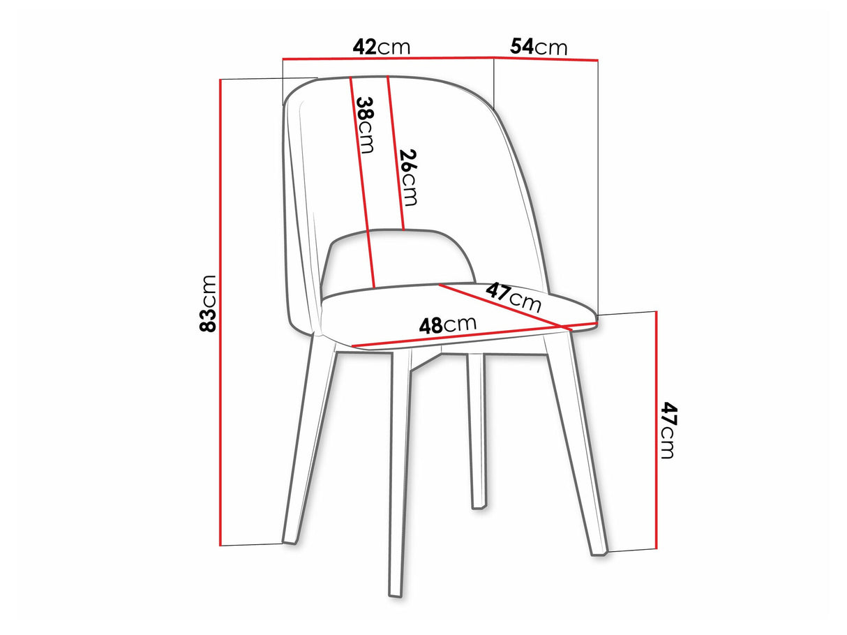 Szék Krzesło MONTI 4 PIK PROSTY, Kárpit: Riviera 38, Fa színe: Fehér