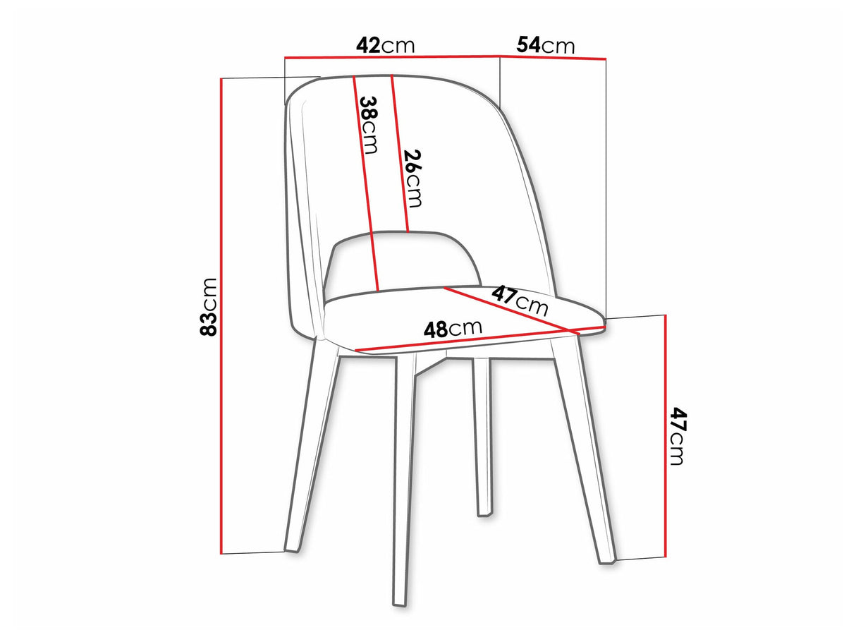 Szék Krzesło MONTI 4 PIK PROSTY, Kárpit: Riviera 38, Fa színe: Fekete